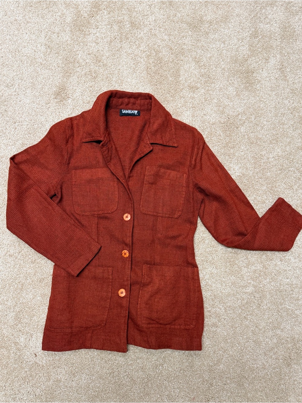 Sundance Rust-Orange Knit Blazer Jacket